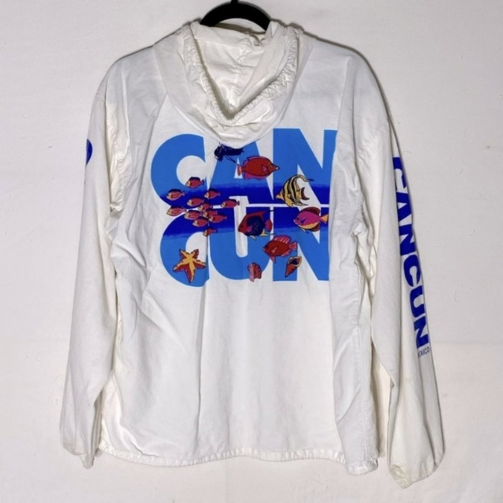 Vintage Vincent Sport White Full Zip Light Jacket Cancun L